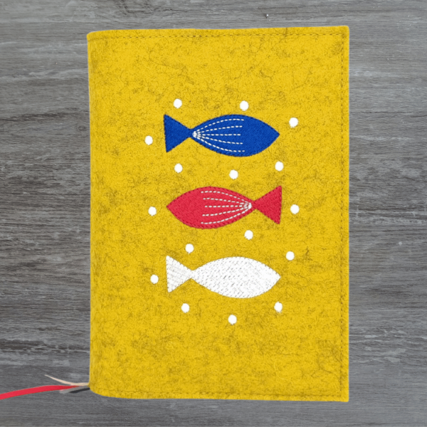 Wosadnikhülle in senf meliert, Fische, Punkte